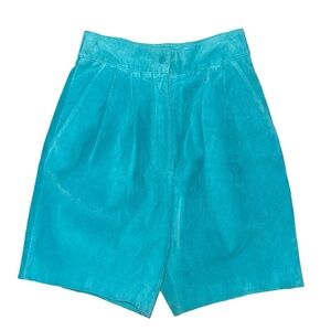 💖 Vintage Chia Turquoise Suede High Waisted Shorts